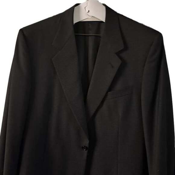 Canali Men's Black Gray Check Wool Sport Coat Jacket Blazer 42L - Picture 2 of 5